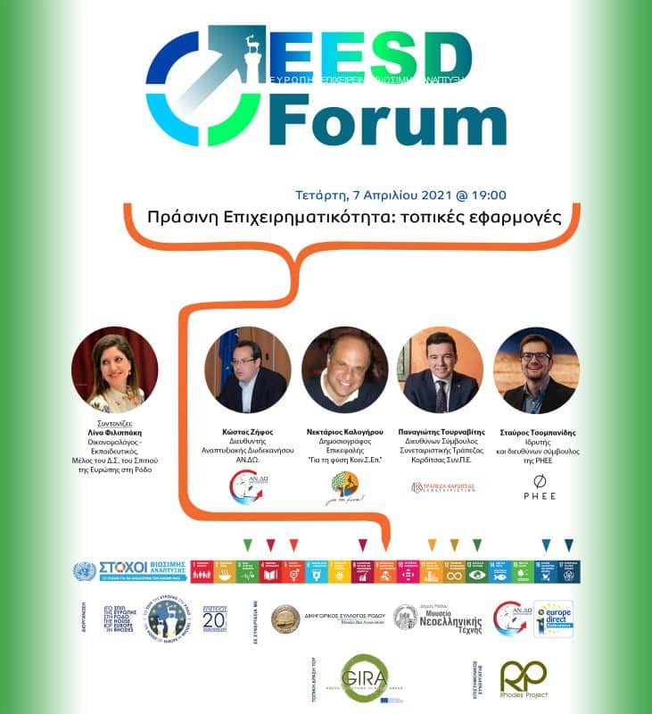 EESD Forum 2021 – Πράσινη επιχειρηματικότητα: τοπικές εφαρμογές
