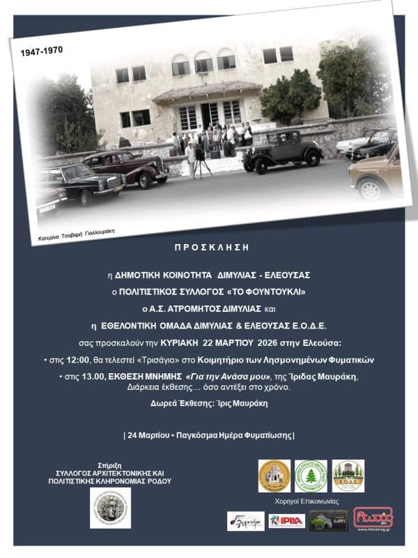 ΠΡΟΒΟΛΗ ΤΑΙΝΙΑΣ ΚΑΙ ΕΚΘΕΣΗ ΜΝΗΜΗΣ ΤΗΣ ΙΡΙΔΑΣ ΜΑΥΡΑΚΗ