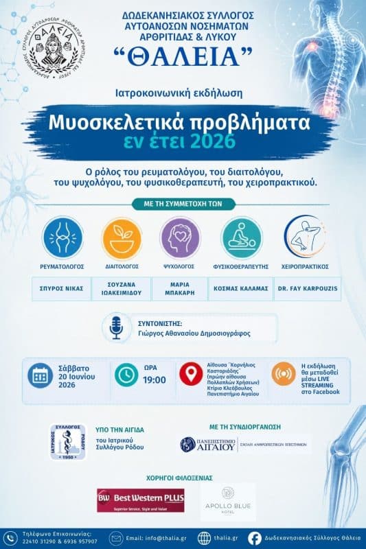 ΙΑΤΡΟΚΟΙΝΩΝΙΚΗ ΕΚΔΗΛΩΣΗ | ΣΥΛΛΟΓΟΣ ΑΥΤΟΑΝΟΣΩΝ “ΘΑΛΕΙΑ”